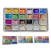Pearlescent Watercolor Set Art Pearlescent Painting Kit Palette 24 Color Kits