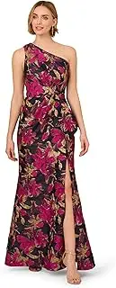 [Adrianna Papell] Women's ONE Shoulder Jacquard Dress