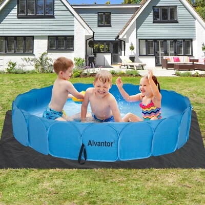 Portable Foldable Indoor Outdoor Kids Pet Dogs Swimming Pool Bathtub 63"x63"