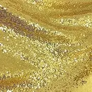 3mm Upholstery Fabric with Sequins, 130cm Wide * 1 Meters Glitter Fabric Iridescent Fabric Sparkly Fabric for Wedding Gowns, Festival Dress, Dance Costumes, Pillow Covers (Gold)