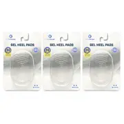 3PK Soft Comfort Gel Heel Pads/Cushion Insoles Shoes/Boots High Impact One Size