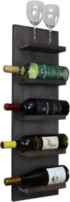 BELLEMARK Wall Mounted Wine Rack, 5 Bottle Wall Wine Racks for Wine Bottles- NIB
