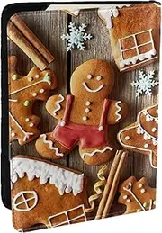 [JEJEA] Gingerbread Cookies Print Travel Organizer Credit Cards Case Passport BookPassport Holder Cover Wallet forTraveling,, Black, One Size
