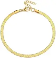 [ZAFiNCO] 18K Gold Plated Anklet Set for Women, Tanzanian Link Layered Anklet Bracelets, Waterproof, Stainless steel, One Size, Gold Stainless Steel Gold Plated, no gemstone