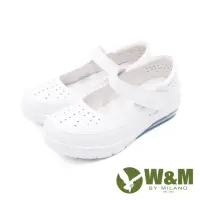 在飛比找momo購物網優惠-【W&M】氣墊舒適魔鬼氈款護士鞋 娃娃鞋 女鞋(白)