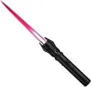 Camping Outdoor Windproof Straight Flame Lighter, Torch Lighter Long Straight Torch for Men Fire Lighter for Campfire Kitchen Butane Refillable Light Saber Flame Cool Lighter(Butane Not Include)(Black