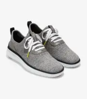 Cole Haan Men's Generation ZeroGrand Stitchlite Grey Knit White Sneaker Size 8