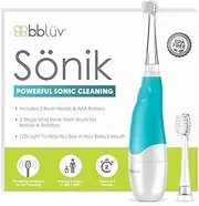 bbluv Sonik - 2-Stage Sonic Battery-Powered, Soft Toothbrush for Babies and Toddlers with an LED Light to Entertain and Engage Them