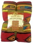 Aztec Southwestern Soft Coral Fleece Throw Blanket 70 x 90