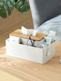 在飛比找樂天市場購物網優惠-面紙盒 桌上收納 桌面面紙盒 北歐風木質 創意多功能抽紙盒 