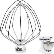 K45SS Stainless Steel 6-Wire Whip Attachment for Tilt-Head Kitchenaid Stand Mixer 4.5-5 Quart Bowl, Egg Heavy Cream Beater