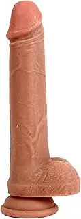 Anfei Hyper Realistic Dildo Dual layer Liquid Silicone Bendable Penis with Suction Cup Dual-layered Silicone Cock Slightly Bendable 8 Inch g Spot Dildo Penis Toy Premium liquid Silicone Penis Dong with Suction Cup, Female Sex Toy Sex Dildos for Women