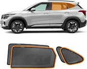 X-CAR Magnetic Window Sun Shade Compatible with Kia Seltos 2019-Onwards Car Accessories Blind Mesh for Rear and Port Windows