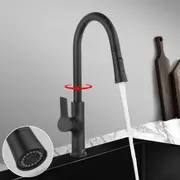 ACA 2 Modes Swivel Pull Out Kitchen Mixer Tap Sink Faucet Black Brass WELS