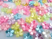 100 Pastel Mix Pearl Daisy Flower 8mm Craft Embellishment/Plastic Flatback B71