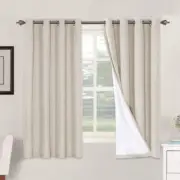 H.VERSAILTEX Linen Blackout Curtains 63 Inches Long Full Blackout Thermal Ins...