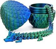 Dragon Egg-3D Dragon Egg with Flexible Pearly Sheen Dragon Inside, Articulated Dragon Egg, Dragon Figurine Decor
