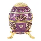 7cm Tabletop Decor Enameled Egg Shape Container for Open Up Lid Women