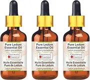 Greenwood Essential Pure Ledum Essential Oil (Ledum groenlandicum) Steam Distilled with Glass Dropper (Pack of Three) 100ml X 3 (10 oz)