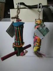 HARI Rustic Treasures ~Bird Toys SET 2~ Chopstick Perch Tube and Cube Stacker