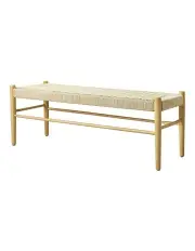 [Levede] Wooden Wicker Rattan Bench in Natural