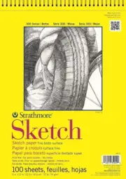 Strathmore 300 Series Sketch Paper Pad, Top Wire Bound, 9x12 inches, 100...