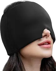Migraine Relief Cap, Hot and Cold Therapy Head Wrap, Ice Pack Mask with Gel