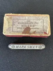 Boxed Sterling Silver Marksman Badge - Rock Island Arsenal - 1917
