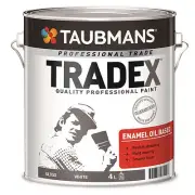 Taubmans Tradex ENAMEL WALL PAINT Quality Guaranteed Oil Based Gloss WHITE 4L