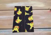 Pikachu Black Pokemon Tossed Pocket Tissue Fabric Cover Holder Gift Handmade
