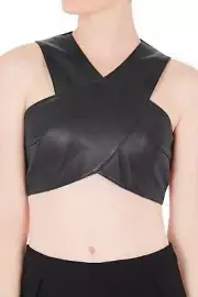 BNWT SASS & BIDE "Hyperbolic Love" Crossover Leather Top - Size XSmall - $550