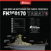 FLYHAWK FH350170 1/350 WWII IJN BATTLESHIP YAMATO FOR TAMIYA 78030/78014