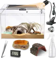Reptile PC Glass Terrarium - Amphibians Tank Starter Kits, Acrylic anti Breakage