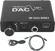 Digital to Analog Converter Box, Adjustable Audio Adapter, 7x5.5x1.7cm, 192kHz Stereo Sound Converter, Portable for Home Theater, TV, Speakers, and Audio Systems, 200g