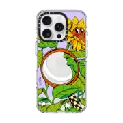 iPhone 16 Pro Clear Case MagSafe Compatible Sunflower Mirror Case by MadeByNelson