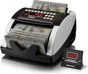 Aneken Money Counter with Value Count, UV/MG/IR Counterfeit Detection for Dollars Euros Bill Counter Machine with Count/Add/Batch/Auto Modes, Cash Counter with External LCD Display, White