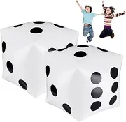 Inflatable Dice 2PCS 11.8x11.8 Inch Big Dice PVC Large Blow up Dice for Indoor Outdoor Beach Pool Party Game White Large Dice Party Games Blow up Dice Big Dice