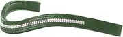 Harrison Howard Curved Leather Browband Padded White Crystal Browband for Horse Bridles