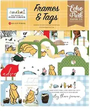Echo Park Paper THE HOUSE AT POOH CORNER Frames & Tags Die Cut Cardstock Pieces
