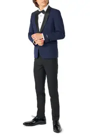 OppoSuits Kids' Midnight Blue Two-Piece Tuxedo Suit with Bow Tie in Navy at Nordstrom, Size 10