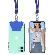 Phone Lanyard, Adjustable Detachable Neck Strap with Phone Patch Blue