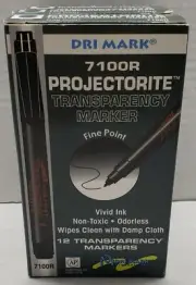 3 Boxes of 36 Green Dri Mark Projectorite Fine Point Transparency Markers 7100R