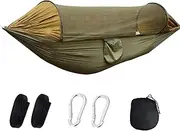 Camping Hammock, Capacity 280X140cm Load 300kg, Lightweight Portable Hammock with Travel Bag & Hanging Rope, Heavy Duty Tree Hammock, for Outdoor Camping Hiking Backpacking Indoor Garden Green