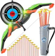 Kids Archery Set Toys with Light-Up LED Includes 32 Suction Cup Arrows, Bow and
