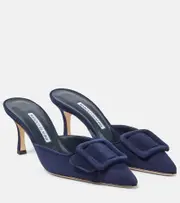 [Manolo Blahnik] Manolo Blahnik Maysale suede mules AU 6.5 blue