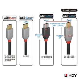 (現貨)LINDY林帝 ANTHRA LINE USB2.0 TYPE-C公 TO TYPE-A公 充電傳輸線