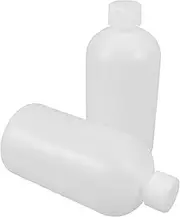 HOMOBABE 2Pcs Narrow Mouth Reagent Bottles with Inner Plug Leak Laboratory Sample Storage Plastic for Chemicals and Liquid