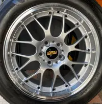 在飛比找Yahoo!奇摩拍賣優惠-中古台制 類 BBS 18吋鋁圈含胎 BMW E36 E46