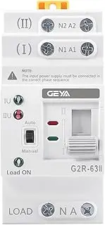 GEYA Mini ATS Dual Power Automatic Transfer Switch Electrical Selector Switches Uninterrupted Power Din Rail(2Pole 25A AC220V)