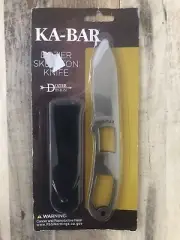 KA-BAR DOZIER SKELETON DROP POINT FIXED BLADE NECK KNIFE WITH HARD SHEATH